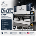 10 ft x 160 Ton 8-Axis CNC Hydraulic Press Brake with DA69T