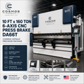 10 ft x 160 Ton 6-Axis CNC Hydraulic Press Brake with DA66T